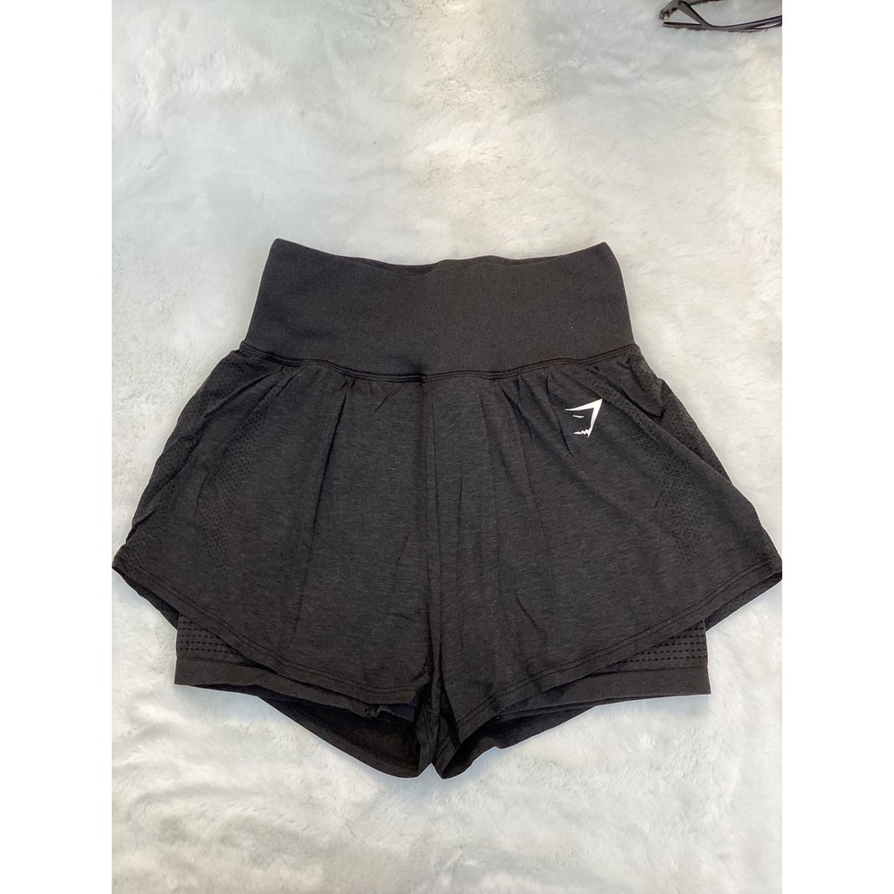Gymshark Energy Seamless 2-in-1 Training Shorts Womens S Black Excellent Heather
